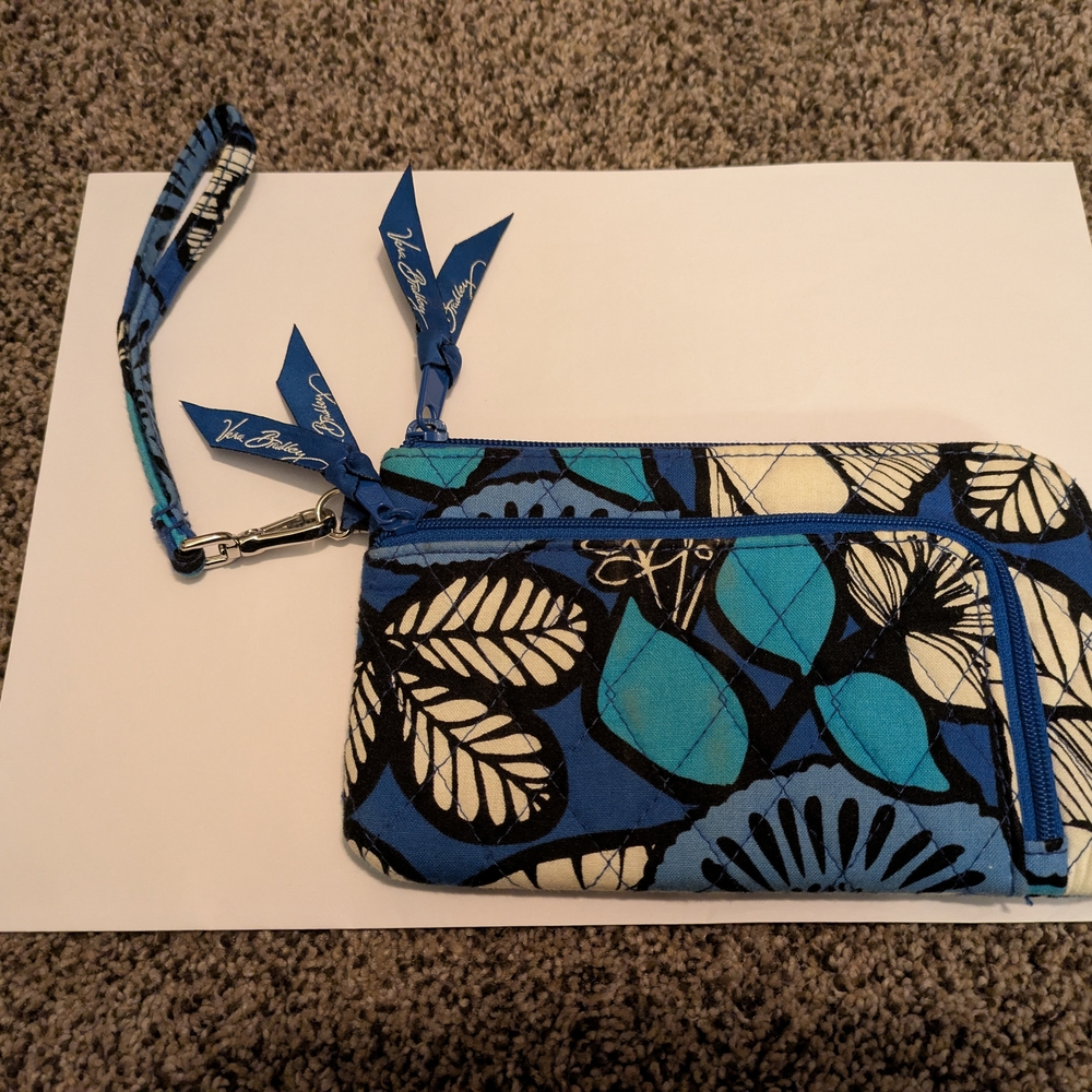 Vera Bradley Blue Floral Wristlet